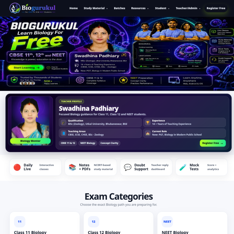 Bio Gurukul website preview