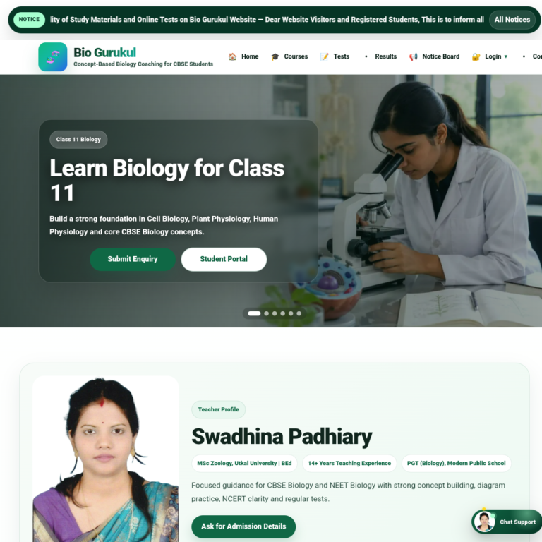 Biogurukul website preview