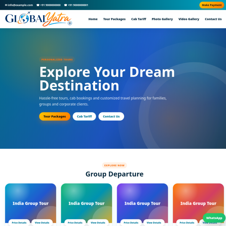 Global Yatra website preview