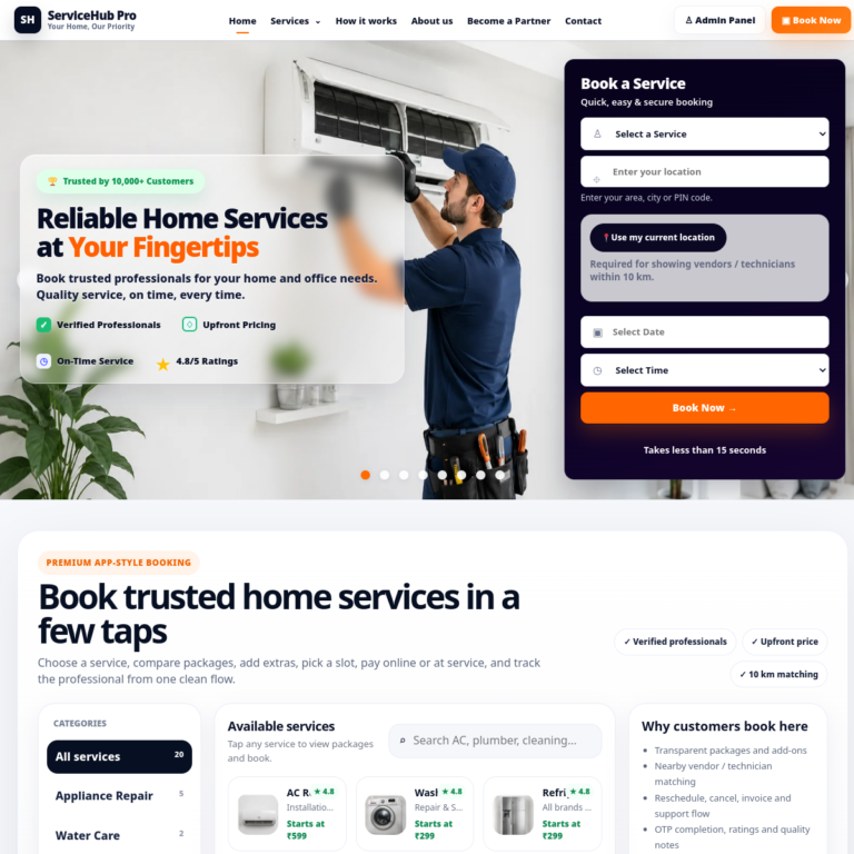 Service Hub Pro website preview