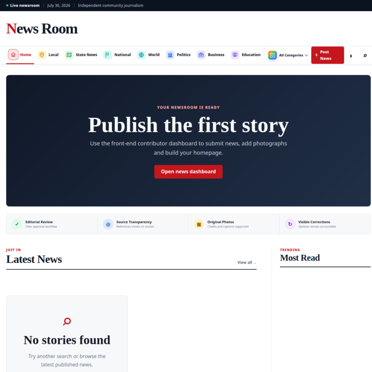 News Room website preview