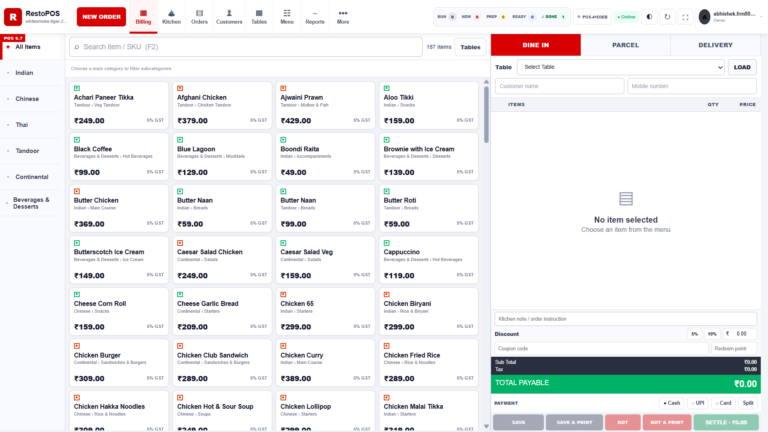 Restaurant POS / Billing project preview