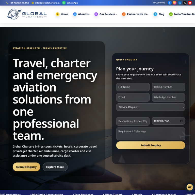 Global Charters website preview