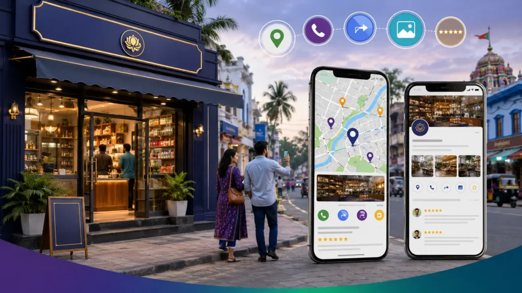 local customers discovering a Balasore business through maps and website